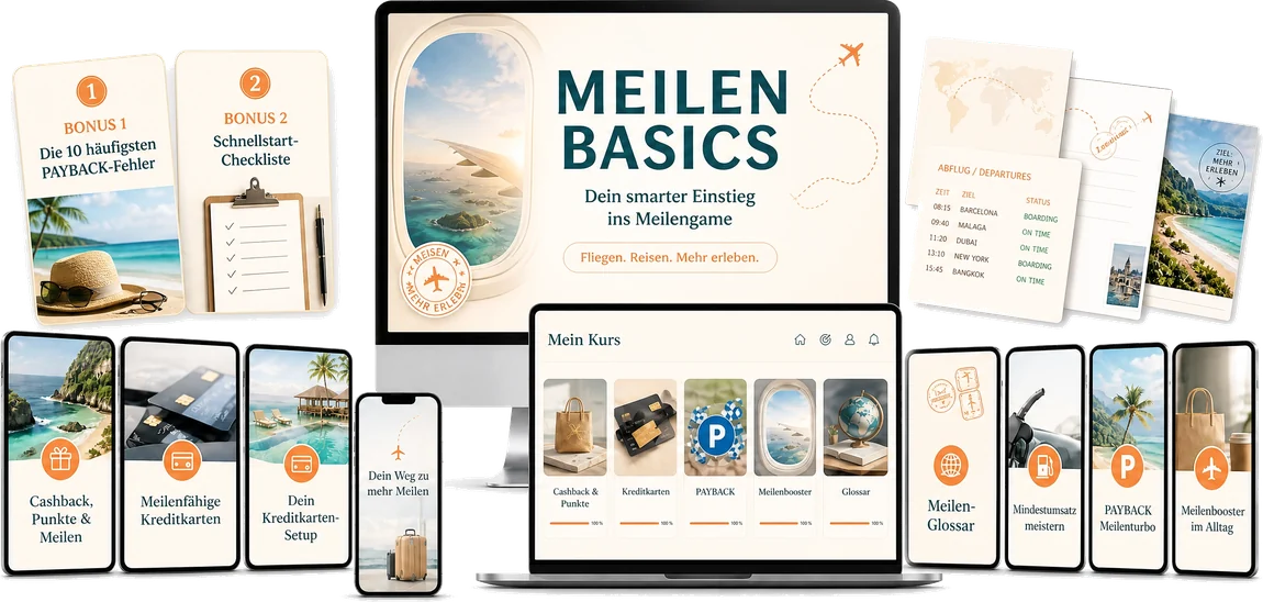 Meilen Basics, das komplette Paket mit allen Inhalten und Boni
